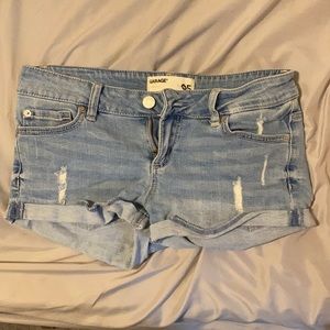 Garage Light Wash Short Shorts